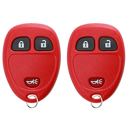 2X Keyless Entry Remote Red Key Fob for Buick Chevrolet Pontiac Saturn (15777636, KOBGT04A)