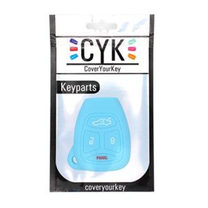 Silicone keycover JB for 4 Button Keys Keycover Etui Flip Key protective cover Remote Entry Fob Case (lightblue)