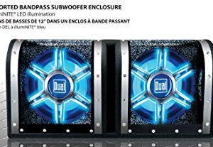 Dual Electronics BP1204 High Performance 12 inch Car Audio Subwoofer in a Tuned Bandpass Enclosure with Blue illumiNITE LED illumination and Plexiglass Viewing Windows and 1,100 Watts of Peak Power