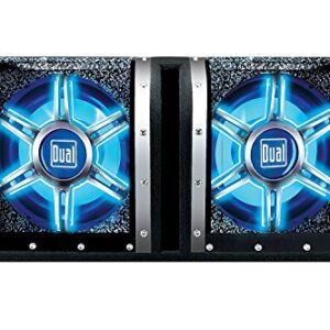 Dual Electronics BP1204 High Performance 12 inch Car Audio Subwoofer in a Tuned Bandpass Enclosure with Blue illumiNITE LED illumination and Plexiglass Viewing Windows and 1,100 Watts of Peak Power