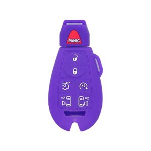 segaden silicone cover protector case holder skin jacket compatible with jeep chrysler dodge 7 button smart remote key fob cv4758 deep purple