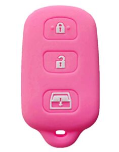 rpkey silicone keyless entry remote control key fob cover case protector replacement fit for 1999-2009 toyota 4runner 2001-2008 toyota sequoia hyq12bbx hyq12ban hyq1512y(pink)
