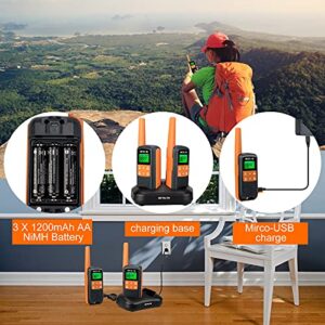 Retevis RT49 FRS Walkie Talkies for Adults, Rechargeable Two Way Radios Long Range, IP65 Waterproof Walkie Talkies, VOX NOAA Flashlight, Portable 2 Way Radio for Cruises, Camping 4 Pack