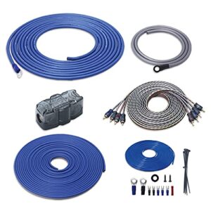 recoil rck84 true 8 gauge complete 4-channel cca amplifier wiring kits with ofc rca cable