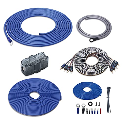 Recoil RCK84 True 8 Gauge Complete 4-Channel CCA Amplifier Wiring Kits with OFC RCA Cable