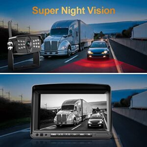 RV Backup Camera Wireless HD 1080P with 7 Inch DVR Monitor forRVs,Campers,Trailers,Trucks Adapter for Furrion-Pre-Wired, 4 Channel System IR Night Vision