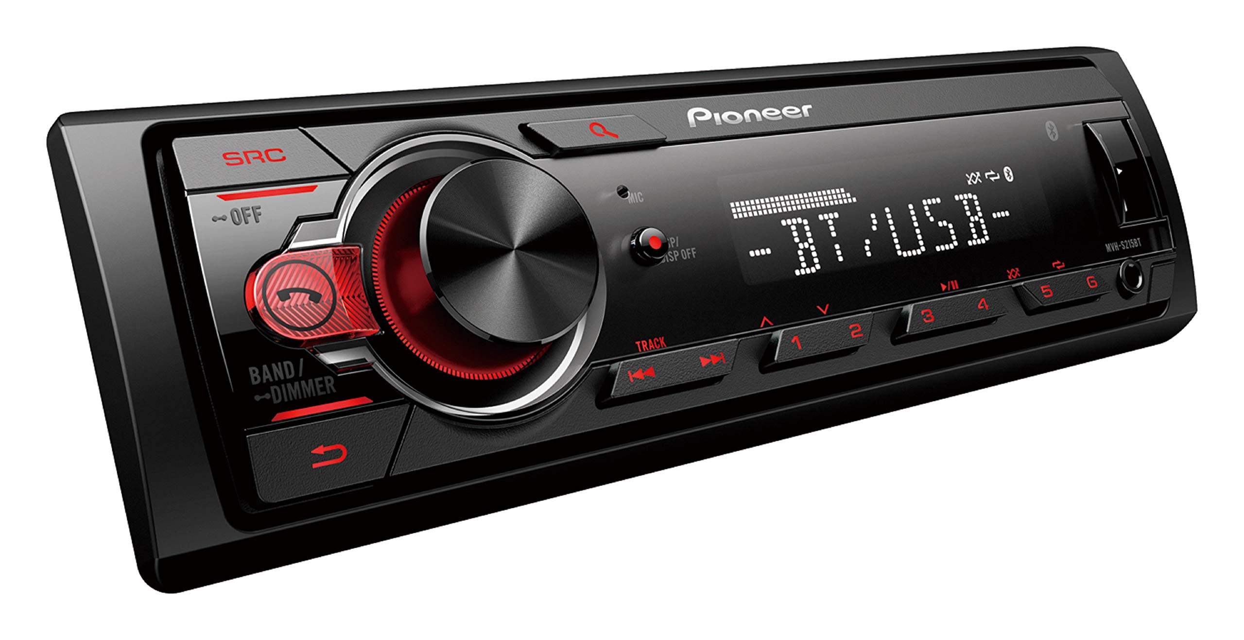 Pioneer Single Din Built-In Bluetooth, MIXTRAX, USB, Auxiliary, Pandora, Spotify, iPhone, Android and Smart Sync App Compatibility Car Digital Media Receiver / Includes Alphasonik Earbuds