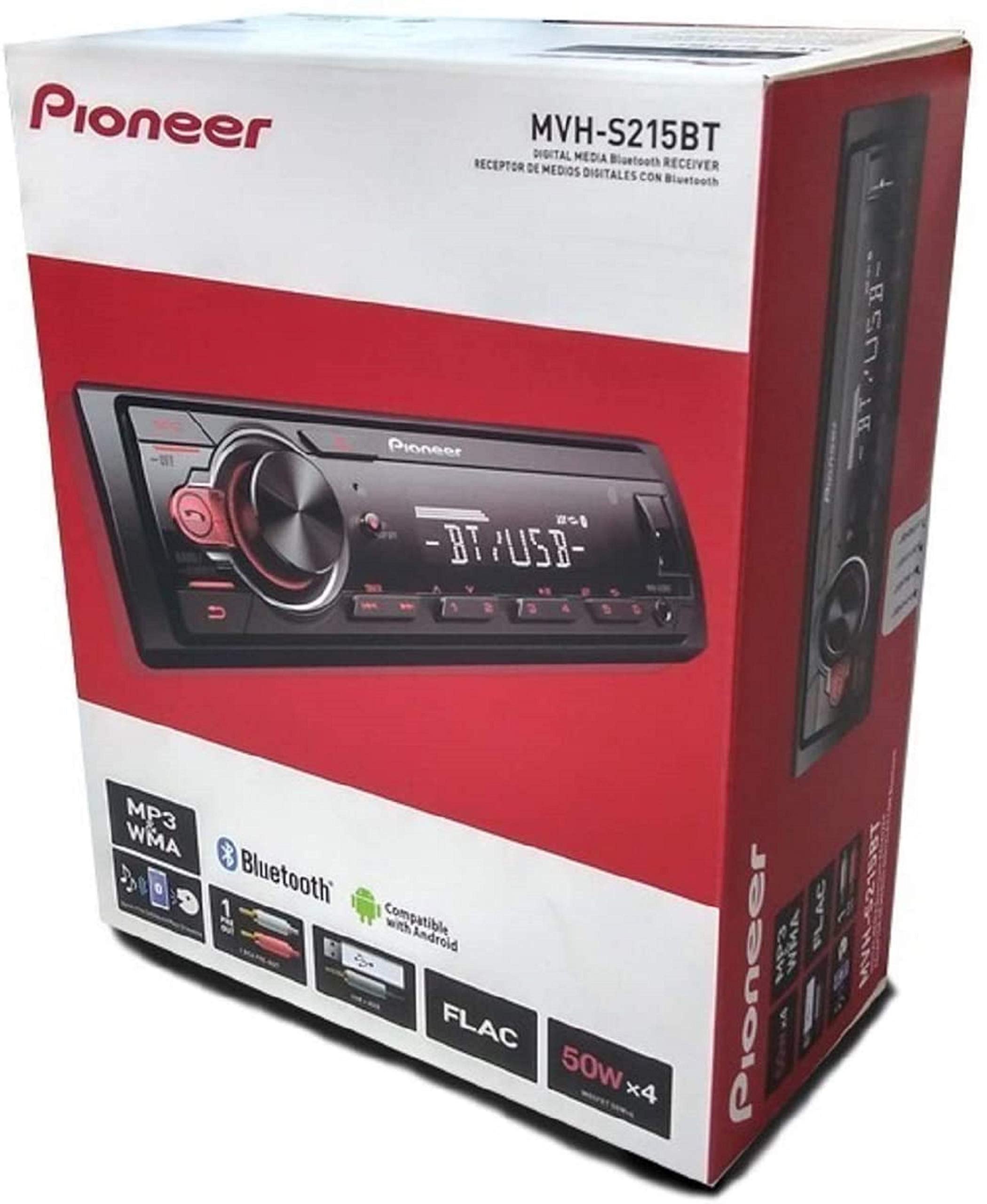 Pioneer Single Din Built-In Bluetooth, MIXTRAX, USB, Auxiliary, Pandora, Spotify, iPhone, Android and Smart Sync App Compatibility Car Digital Media Receiver / Includes Alphasonik Earbuds