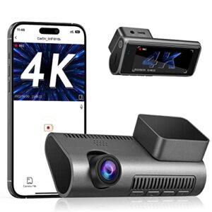 dash cam 4k wifi ultra hd 2160p dash camera for cars, car camera, dashcams for cars with night vision, 24 hours parking mode, loop recording, g-sensor, app, support 256gb max