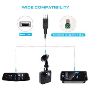 Dash Cam Hardwire Kit, Mini USB Hard Wire Kit Fuse for Dashcam, Plozoe 12V-24V to 5V/2A Car Dash Camera Charger Power Cord（13ft）