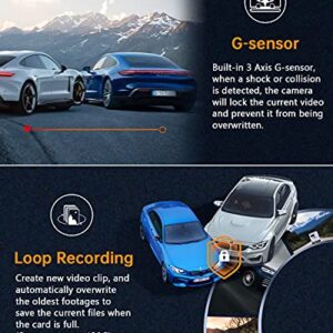 Dash Cam 2K WiFi 1440P Car Camera, Dash Camera for Cars, Front Dashcam for Cars with Super Night Vision, WDR, Loop Recording, G-Sensor, 24 Hours Parking Monitor, APP, Support 128GB Max