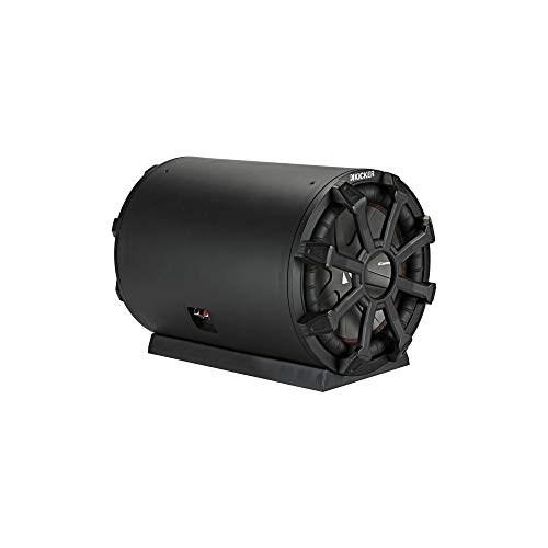 KICKER 46CWTB84 TB8 8-inch Loaded Weather-Proof Subwoofer Enclosure w/Passive Radiator - 4-Ohm, 300 Watt