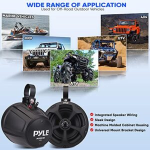 Pyle Waterproof Off-Road Speakers with Amplifier - 5.25 Inch 1000W 2-Channel Outdoor Marine Waketower, Full Range for ATV UTV Quad Jeep Boat - Pyle PLUTV52CH