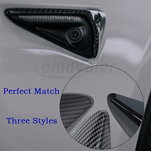 amavoler Turn Signal Side Camera Protection Cover Fit for Tesla Model 3 Model Y, Perfect Decoration Accessories for Your Side Camera. (Matt Carbon Fiber Pattern)