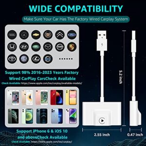 [2023 Newest] Wireless CarPlay Adapter, CarPlay Dongle for Factory Wired CarPlay Cars, Convert Wired to Wireless CarPlay, Plug & Play Auto Connect No Delay Online Update for Cars Year 2016-2023