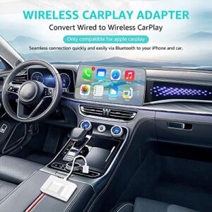 [2023 Newest] Wireless CarPlay Adapter, CarPlay Dongle for Factory Wired CarPlay Cars, Convert Wired to Wireless CarPlay, Plug & Play Auto Connect No Delay Online Update for Cars Year 2016-2023