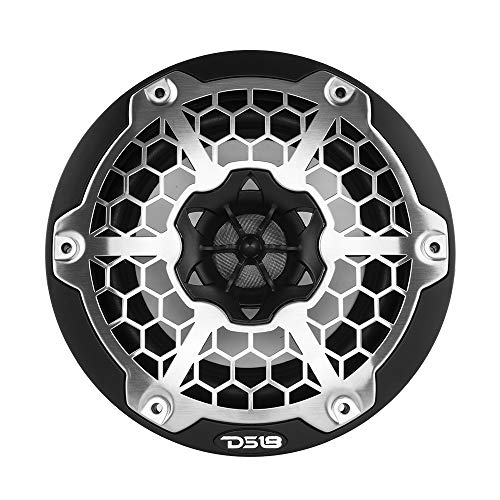 DS18 Hydro NXL-6M/BK - High End Mesh Grill Coaxial Speaker Pair - 2-Way Car Speaker with Integrated RGB Lights - 300 Watt Car Audio System - Water Resistant Speakers - 6 Inches, Black