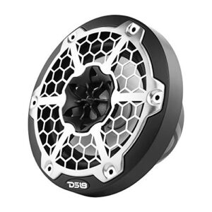 DS18 Hydro NXL-6M/BK - High End Mesh Grill Coaxial Speaker Pair - 2-Way Car Speaker with Integrated RGB Lights - 300 Watt Car Audio System - Water Resistant Speakers - 6 Inches, Black