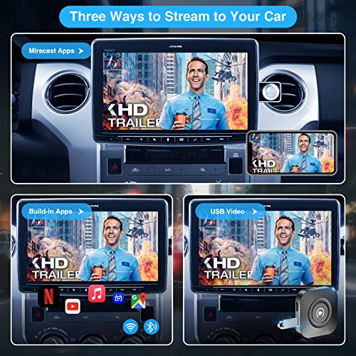 KAMING Wireless Carplay Adapter with Netflix & YouTube - 2023 HDMI Dongle The Magicc Box Carplay for Phone to Miracast and Stream Media to Your Car & TV, Apple Carplay Wireless Adapter & Android Auto