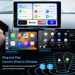 KAMING Wireless Carplay Adapter with Netflix & YouTube - 2023 HDMI Dongle The Magicc Box Carplay for Phone to Miracast and Stream Media to Your Car & TV, Apple Carplay Wireless Adapter & Android Auto