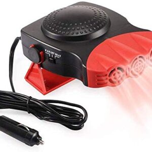 Car Heater, Portable 12V 150W Car Fan 2 in 1 Fast Heating & Cooling with Air Purification Function Plug-in Cigarette Lighter Car Defroster(Red)