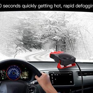 Car Heater, Portable 12V 150W Car Fan 2 in 1 Fast Heating & Cooling with Air Purification Function Plug-in Cigarette Lighter Car Defroster(Red)