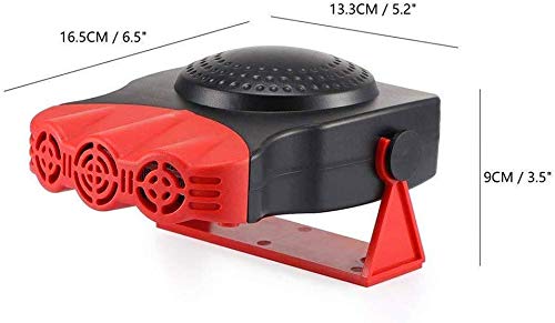 Car Heater, Portable 12V 150W Car Fan 2 in 1 Fast Heating & Cooling with Air Purification Function Plug-in Cigarette Lighter Car Defroster(Red)