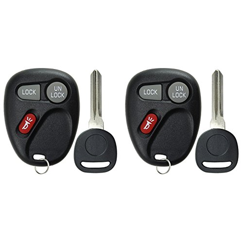 KeylessOption Keyless Entry Remote Car Key Fob and Key Replacement for 15042968 (Pack of 2)