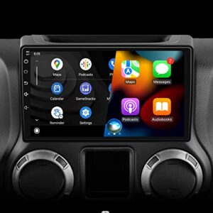 bruynic 2023 new upgrade android 12 car radio stereo for jeep wrangler jk compass grand cherokee dodge ram,10.1″ ips touch screen with wireless carplay and android auto come with ahd backup camera