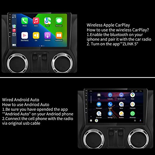 Bruynic 2023 New Upgrade Android 12 Car Radio Stereo for Jeep Wrangler JK Compass Grand Cherokee Dodge Ram,10.1" IPS Touch Screen with Wireless Carplay and Android Auto Come with AHD Backup Camera