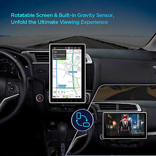 XTRONS Universal Double Din Car Stereo, Android 12 Octa Core 8GB+128GB Car Radio, 10.1 Inch Rotatable QLED IPS Touch Screen GPS Navigation for Car Bluetooth Head Unit DSP Car Play Android Auto 4G LTE