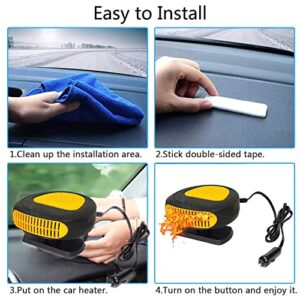 12v Portable Car Heater 150W Fast Heating Windshield Defogger and Defroster 2 in 1 with Cigarette Lighter Plug 360 Degree Rotary Base Fast Heating Fan