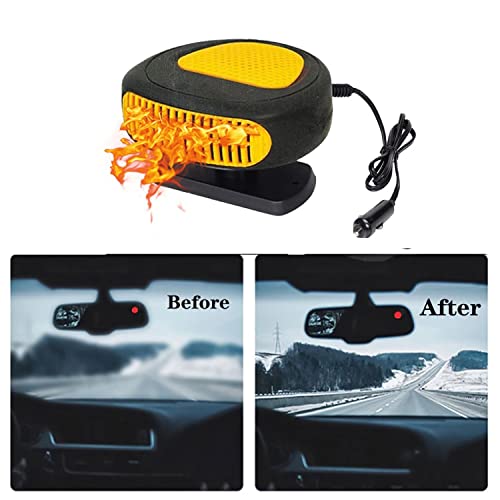 12v Portable Car Heater 150W Fast Heating Windshield Defogger and Defroster 2 in 1 with Cigarette Lighter Plug 360 Degree Rotary Base Fast Heating Fan