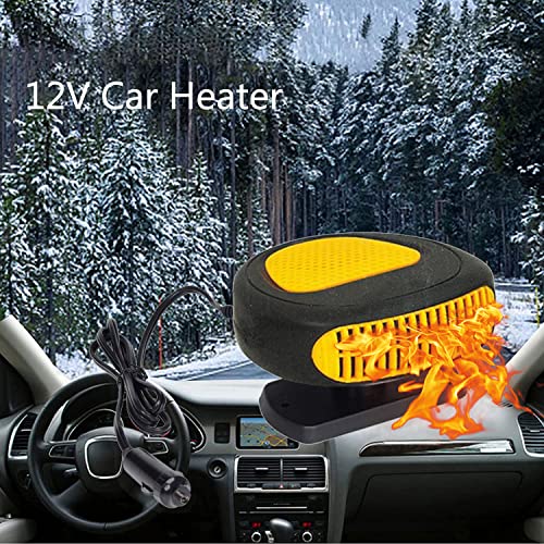 12v Portable Car Heater 150W Fast Heating Windshield Defogger and Defroster 2 in 1 with Cigarette Lighter Plug 360 Degree Rotary Base Fast Heating Fan