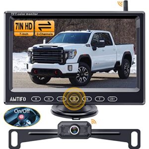 amtifo wireless backup camera car truck hd 1080p 7 inch monitor easy install rear view camera system 2 channels color night vision a19