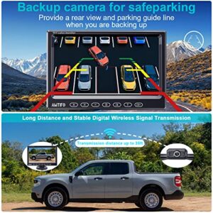 AMTIFO Wireless Backup Camera Car Truck HD 1080P 7 Inch Monitor Easy Install Rear View Camera System 2 Channels Color Night Vision A19