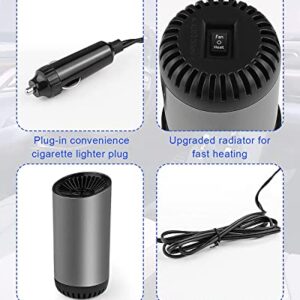 Car Heater Defroster- Portable Car Space Heater, Windshield Defroster Defogger, Heating and Cooling Fan with 12V 150W Thermostat, 3-Outlet USB Plug in Cigarette Lighter for Car SUV Truck