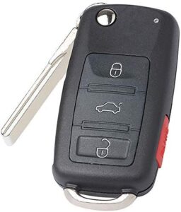 keymall keyless entry replacement car key 315mhz id48 3+1b fob remote for volkswagen vw golf eos gti jetta passat touareg tiguan cc, 5k0837202r, nbg010180t