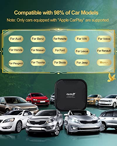 CarlinKit Ai Box CarPlay,Android System+Wireless CarPlay Adapter,Android Auto Wireless 8 Cord,4+64G,4G Cellular,Wireless Android Auto,Built-in Navigation,fit for car from 2017 to Now