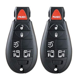 2PCS 6 Button Key Fob Compatible for 2008-2015 Chrysler Town and Country，2008-2014 Dodge Grand Caravan