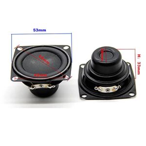 ADUCI 2PCS 2 Inch 4Ohm 10W Subwoofer Multimedia W Fixed Hole Home Audio Sound Speaker DIY 53mm Deep Bass Magnetic Loudspeaker (Size : 2pcs)