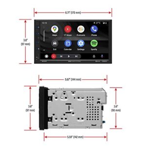 BOSS Audio Systems Elite BE7ACP-C Car Multimedia Player with Apple CarPlay Android Auto - 7 Inch Capacitive Touchscreen, Double Din, Bluetooth, No CD/DVD, USB, SD, AV In, AM/FM, Backup Camera Included