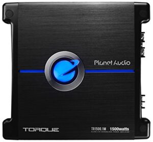 planet audio tr1500.1m monoblock car amplifier – 1500 watts, 2/4 ohm stable, class a/b, mosfet power supply, great for subwoofers