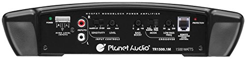 Planet Audio TR1500.1M Monoblock Car Amplifier - 1500 Watts, 2/4 Ohm Stable, Class A/B, Mosfet Power Supply, Great for Subwoofers