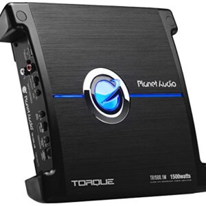 Planet Audio TR1500.1M Monoblock Car Amplifier - 1500 Watts, 2/4 Ohm Stable, Class A/B, Mosfet Power Supply, Great for Subwoofers