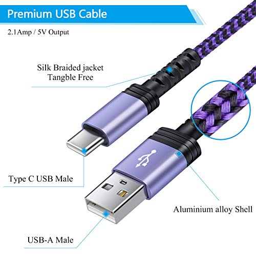 Fast Charging Cord for Moto G Stylus 5G /G Power 2021/G Play 2021/G Fast /E20 /One 5G Ace /G10/G30/G60S/G100/G 5G Plus/G9 Power/G8 Play/G7 G6 Plus Z4 Z3 Z2 Android Phone Samsung Charger Type C Cable