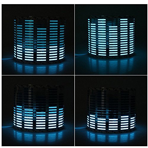 DIYAH Auto Sound Music Beat Activated Car Stickers Equalizer Glow LED Light Audio Voice Rhythm Lamp 45cm X 11cm / 18in X 4.5in (Blue)