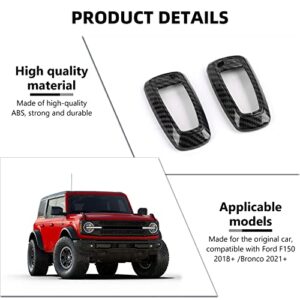 RAZPOY Key Fob Cover Shell, Key Case Cover Holder Protector Compatible with 2018-2023 Ford F-150 Explorer & 2021-2023 Ford Bronco & Bronco Sport, Carbon Fiber