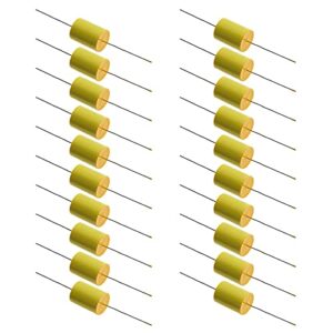 axial metallised polypropylene film capacitor 0.47uf 470nf ±5% 630v rated with long lead for radio amplifier pack of 20