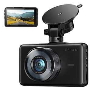 izeeker dash cam for cars, 1080p full hd dash camera, dashcam with night vision, car camera with 3-inch lcd display, parking mode, g-sensor, loop recording, wdr